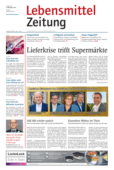 Cover der Ausgabe: Lebensmittel Zeitung Jahrgang 73 (2021), Heft 44