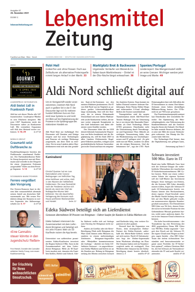 Cover der Ausgabe: Lebensmittel Zeitung Jahrgang 73 (2021), Heft 47