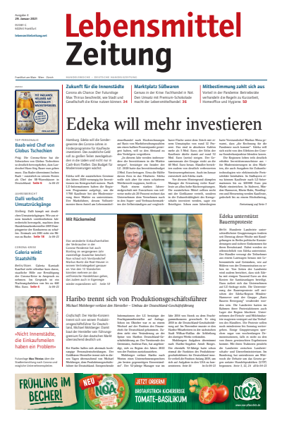 Cover der Ausgabe: Lebensmittel Zeitung Jahrgang 73 (2021), Heft 4