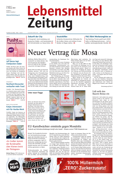 Cover der Ausgabe: Lebensmittel Zeitung Jahrgang 73 (2021), Heft 5