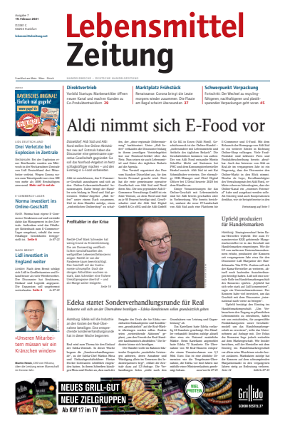 Cover der Ausgabe: Lebensmittel Zeitung Jahrgang 73 (2021), Heft 7