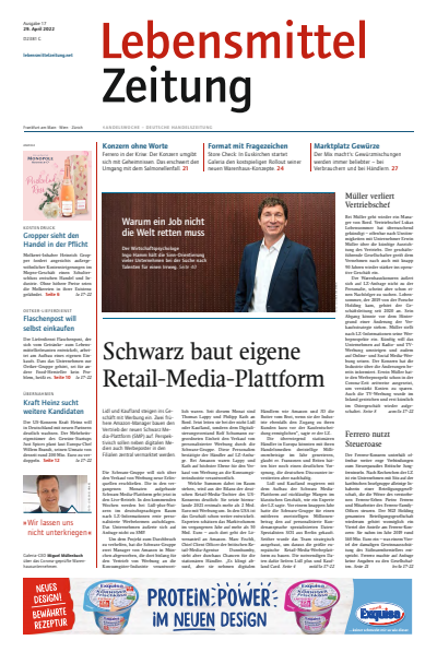 Cover der Ausgabe: Lebensmittel Zeitung Jahrgang 74 (2022), Heft 17