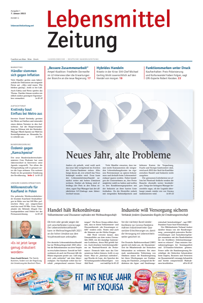 Cover der Ausgabe: Lebensmittel Zeitung Jahrgang 74 (2022), Heft 1