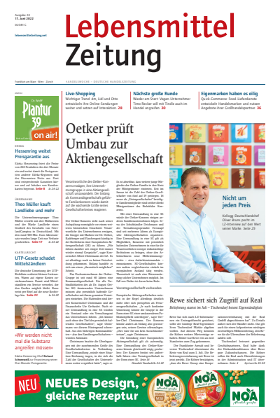 Cover der Ausgabe: Lebensmittel Zeitung Jahrgang 74 (2022), Heft 24