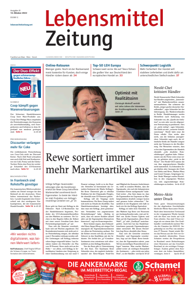 Cover der Ausgabe: Lebensmittel Zeitung Jahrgang 74 (2022), Heft 41