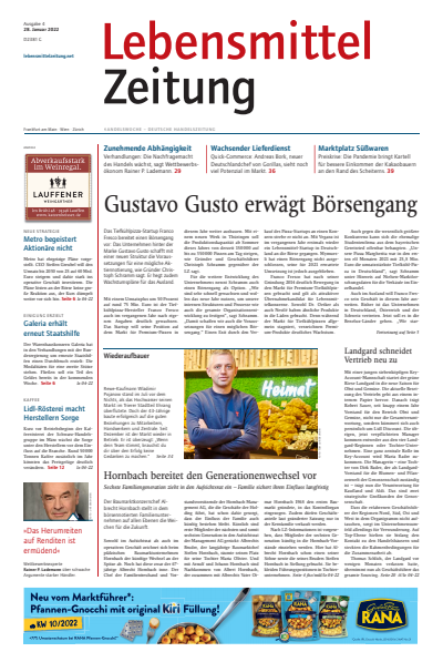 Cover der Ausgabe: Lebensmittel Zeitung Jahrgang 74 (2022), Heft 4