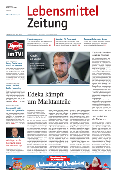 Cover der Ausgabe: Lebensmittel Zeitung Jahrgang 74 (2022), Heft 50