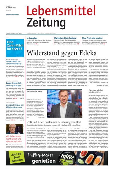 Cover der Ausgabe: Lebensmittel Zeitung Jahrgang 74 (2022), Heft 6