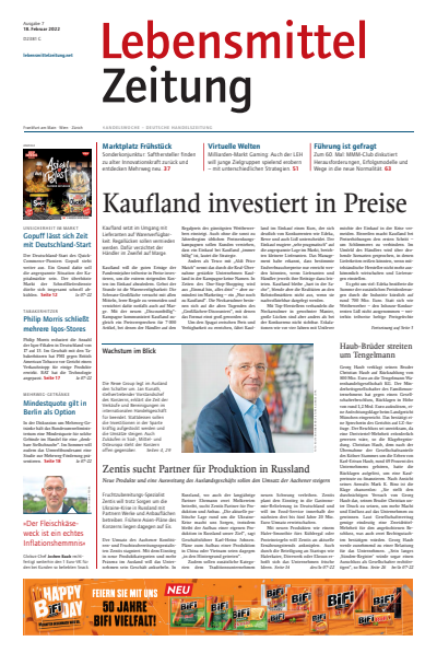 Cover der Ausgabe: Lebensmittel Zeitung Jahrgang 74 (2022), Heft 7