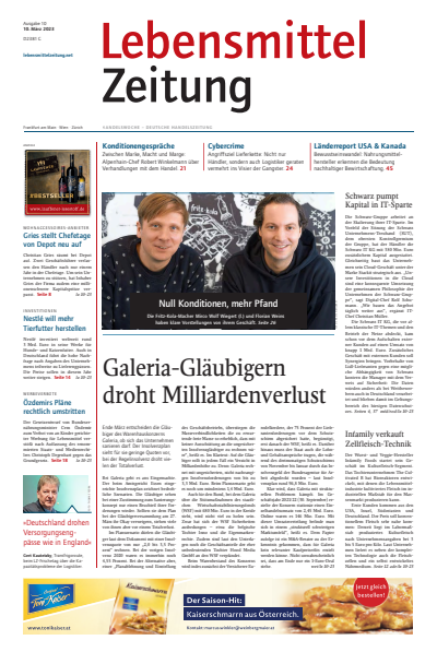 Cover der Ausgabe: Lebensmittel Zeitung Jahrgang 75 (2023), Heft 10