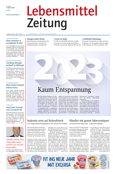 Cover der Ausgabe: Lebensmittel Zeitung Jahrgang 75 (2023), Heft 1