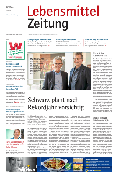 Cover der Ausgabe: Lebensmittel Zeitung Jahrgang 75 (2023), Heft 21