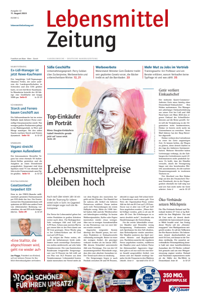 Cover der Ausgabe: Lebensmittel Zeitung Jahrgang 75 (2023), Heft 32
