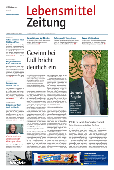 Cover der Ausgabe: Lebensmittel Zeitung Jahrgang 75 (2023), Heft 38