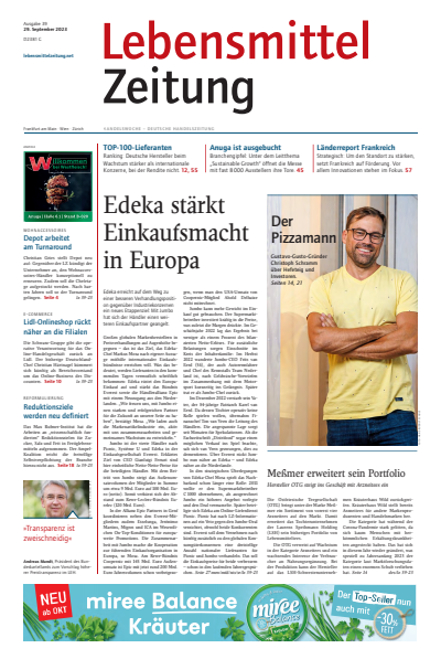 Cover der Ausgabe: Lebensmittel Zeitung Jahrgang 75 (2023), Heft 39