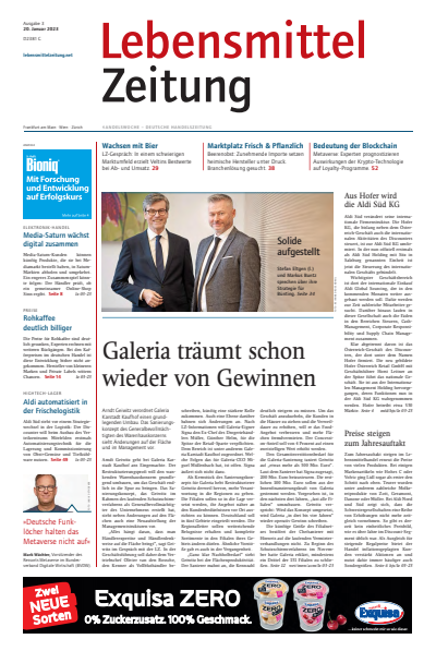 Cover der Ausgabe: Lebensmittel Zeitung Jahrgang 75 (2023), Heft 3