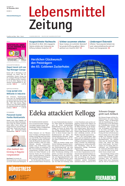 Cover der Ausgabe: Lebensmittel Zeitung Jahrgang 75 (2023), Heft 45