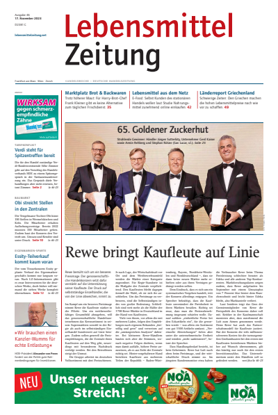 Cover der Ausgabe: Lebensmittel Zeitung Jahrgang 75 (2023), Heft 46
