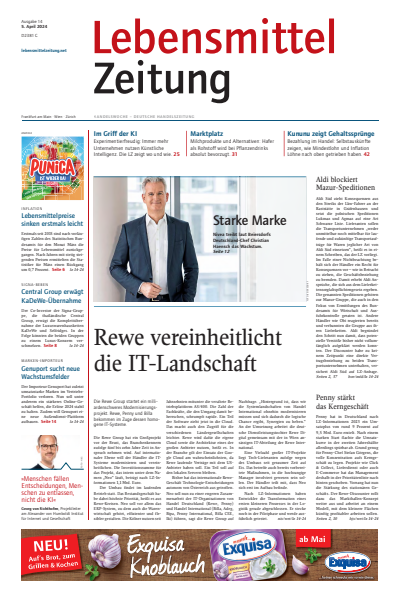 Cover der Ausgabe: Lebensmittel Zeitung Jahrgang 76 (2024), Heft 14