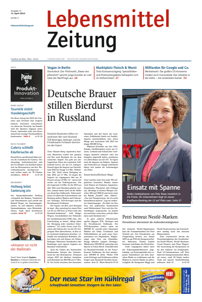 Cover der Ausgabe: Lebensmittel Zeitung Jahrgang 76 (2024), Heft 15