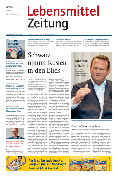 Cover der Ausgabe: Lebensmittel Zeitung Jahrgang 76 (2024), Heft 21