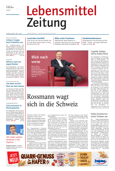 Cover der Ausgabe: Lebensmittel Zeitung Jahrgang 76 (2024), Heft 22
