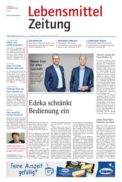 Cover der Ausgabe: Lebensmittel Zeitung Jahrgang 76 (2024), Heft 36
