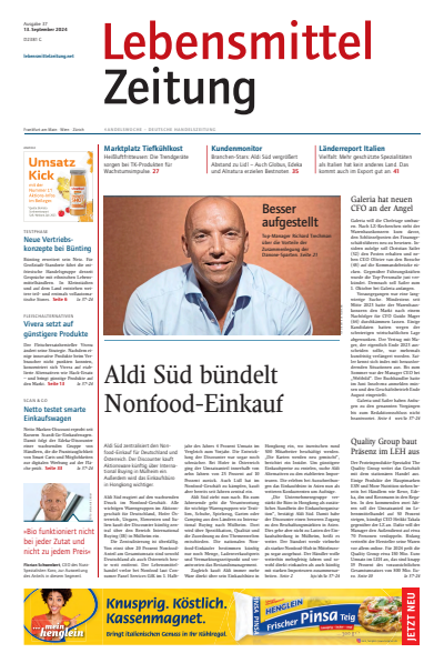 Cover der Ausgabe: Lebensmittel Zeitung Jahrgang 76 (2024), Heft 37