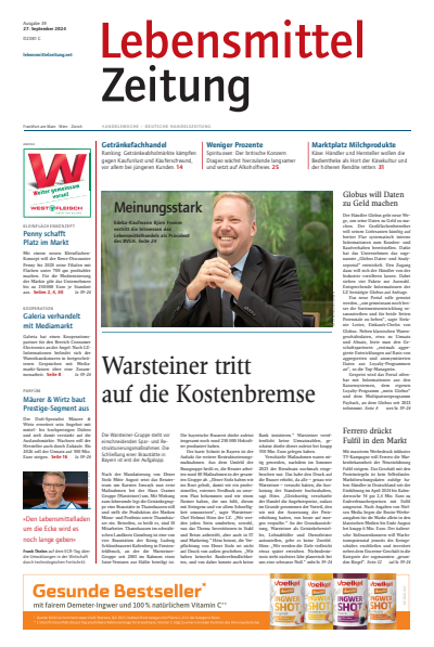 Cover der Ausgabe: Lebensmittel Zeitung Jahrgang 76 (2024), Heft 39