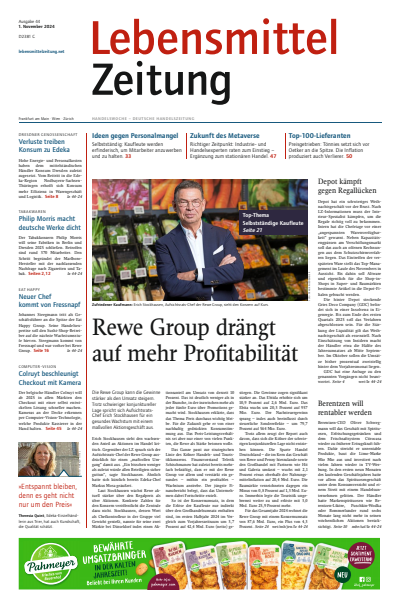 Cover der Ausgabe: Lebensmittel Zeitung Jahrgang 76 (2024), Heft 44