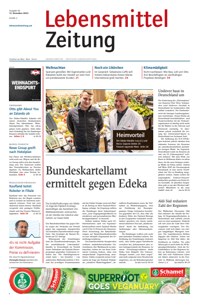 Cover der Ausgabe: Lebensmittel Zeitung Jahrgang 76 (2024), Heft 50