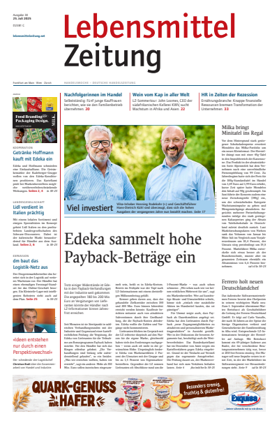 Cover der Ausgabe: Lebensmittel Zeitung Jahrgang 77 (2025), Heft 30