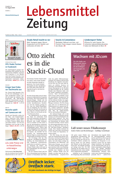 Cover der Ausgabe: Lebensmittel Zeitung Jahrgang 77 (2025), Heft 33