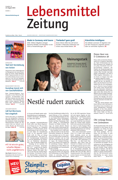 Cover der Ausgabe: Lebensmittel Zeitung Jahrgang 77 (2025), Heft 34