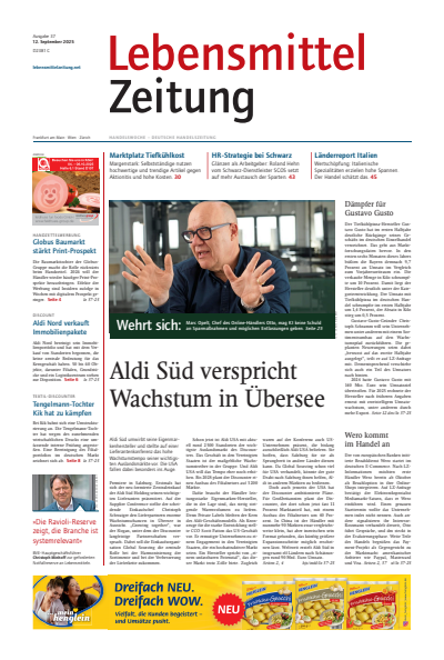 Cover der Ausgabe: Lebensmittel Zeitung Jahrgang 77 (2025), Heft 37
