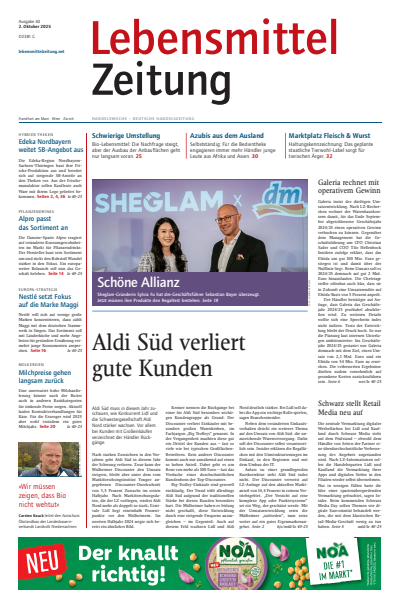 Cover der Ausgabe: Lebensmittel Zeitung Jahrgang 77 (2025), Heft 40