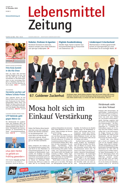 Cover der Ausgabe: Lebensmittel Zeitung Jahrgang 77 (2025), Heft 46