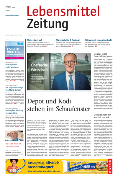 Cover der Ausgabe: Lebensmittel Zeitung Jahrgang 77 (2025), Heft 6