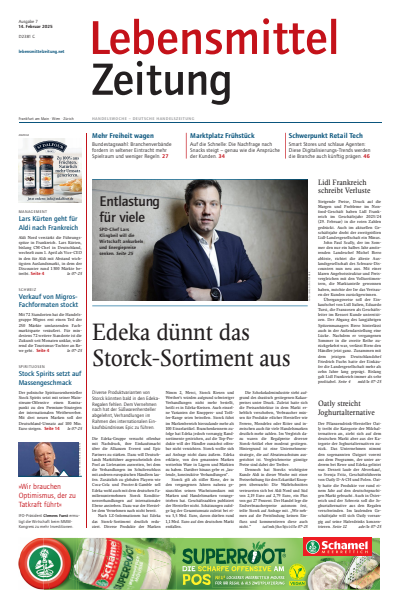 Cover der Ausgabe: Lebensmittel Zeitung Jahrgang 77 (2025), Heft 7