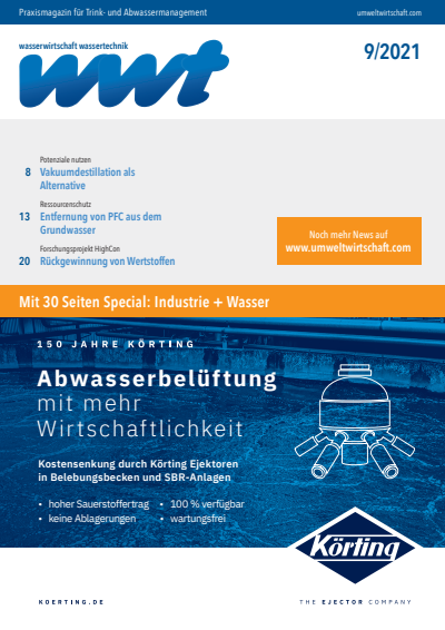 Cover der Ausgabe: wwt Wasserwirtschaft Wassertechnik Jahrgang 70 (2021), Heft 9