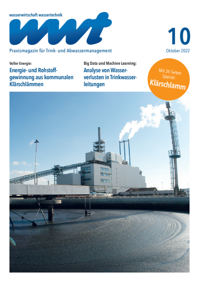Cover of Volume: wwt Wasserwirtschaft Wassertechnik Volume 71 (2022), Edition 10