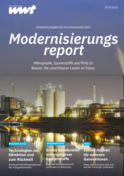 Cover der Ausgabe: wwt Wasserwirtschaft Wassertechnik Jahrgang 74 (2025), Heft Modernisierungsreport