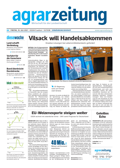 Cover der Ausgabe: agrarzeitung Jahrgang 76 (2021), Heft 28