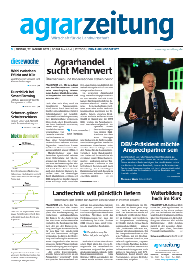 Cover der Ausgabe: agrarzeitung Jahrgang 76 (2021), Heft 3