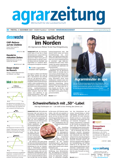 Cover der Ausgabe: agrarzeitung Jahrgang 76 (2021), Heft 48