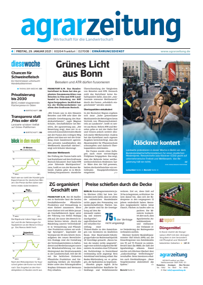 Cover der Ausgabe: agrarzeitung Jahrgang 76 (2021), Heft 4