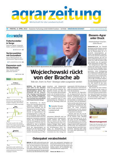 Cover of Volume: agrarzeitung Volume 77 (2022), Edition 14