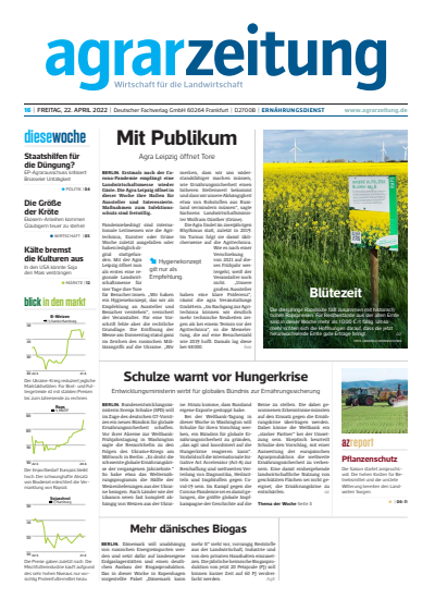Cover of Volume: agrarzeitung Volume 77 (2022), Edition 16