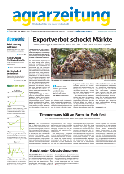 Cover of Volume: agrarzeitung Volume 77 (2022), Edition 17