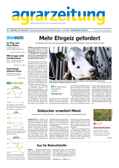 Cover of Volume: agrarzeitung Volume 77 (2022), Edition 20